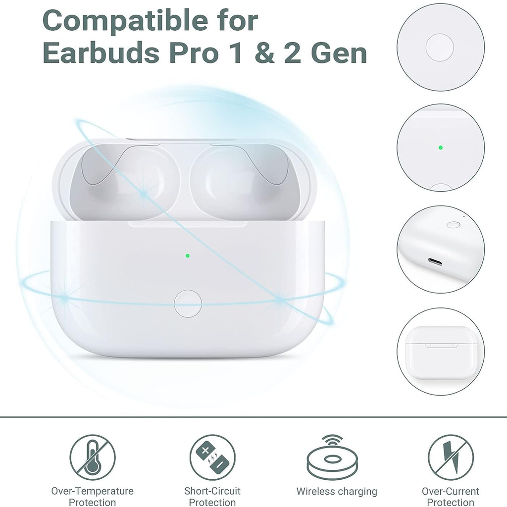 Wireless Charging Case Replacement for AirPods Pro 1 2