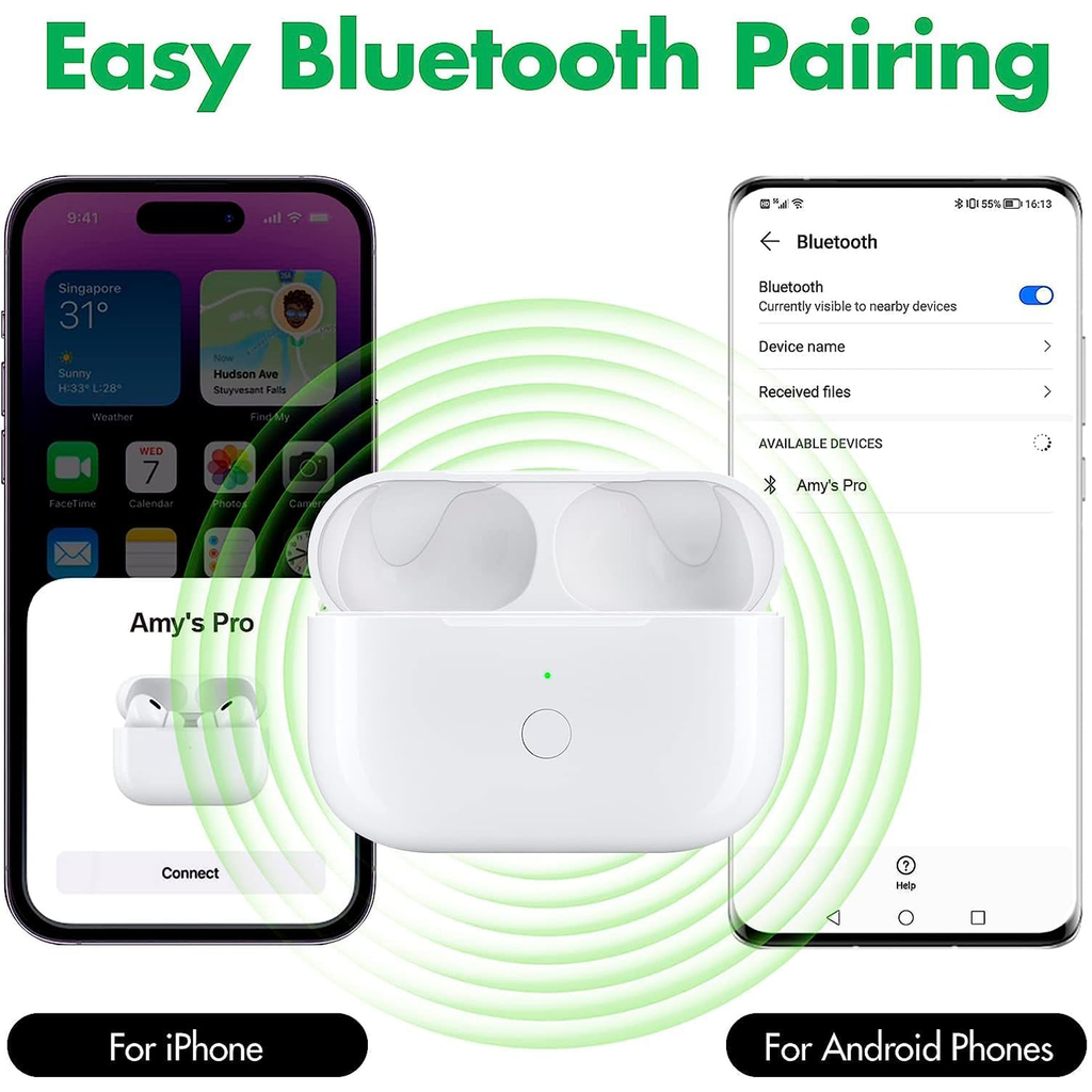 Wireless Charging Case Replacement for AirPods Pro 1 2