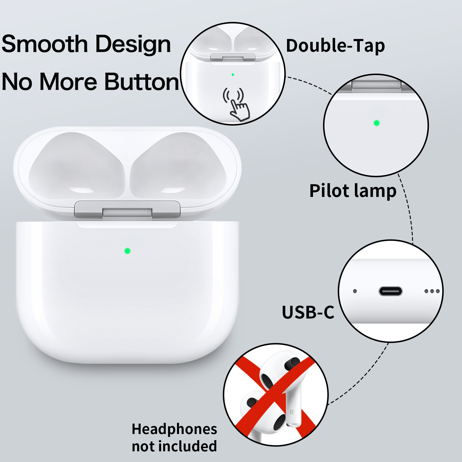 Wireless Charging Case Compatible with AirPods 4th