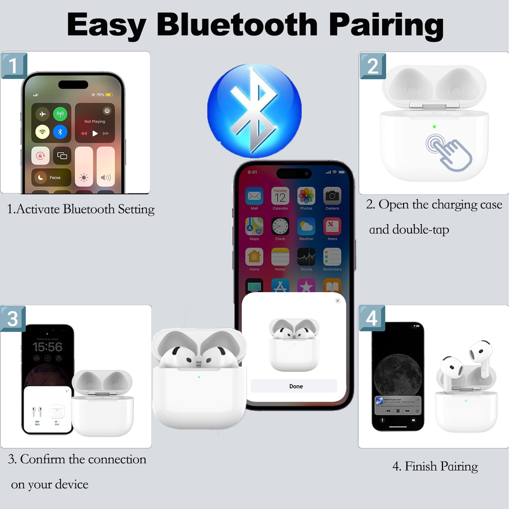 Wireless Charging Case Compatible with AirPods 4th