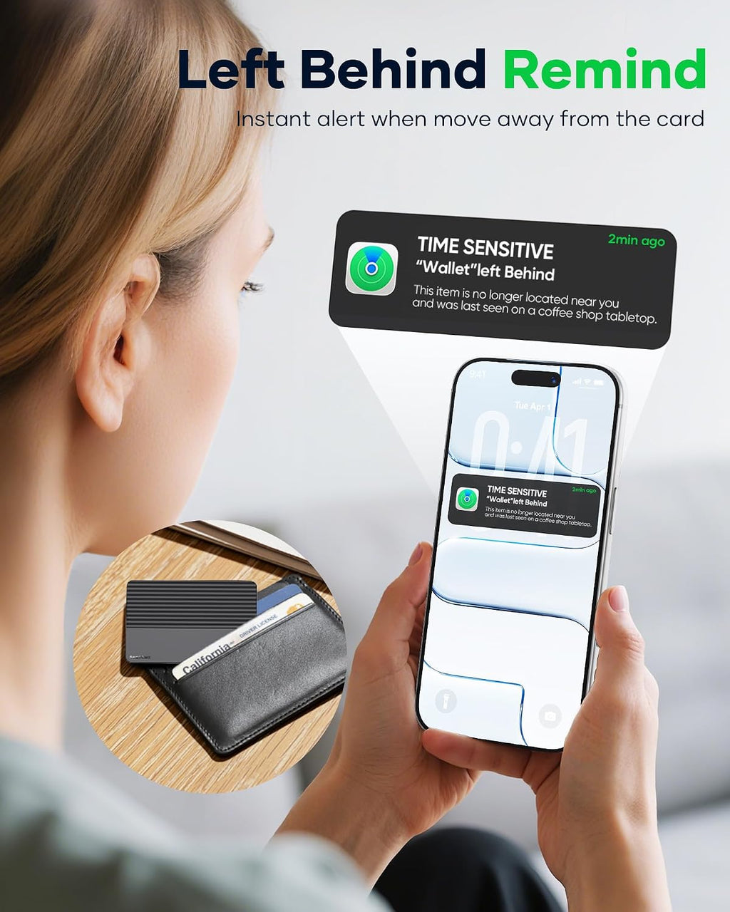 Wallet Tracker Card for Apple Find My or Google's Find Hub Device