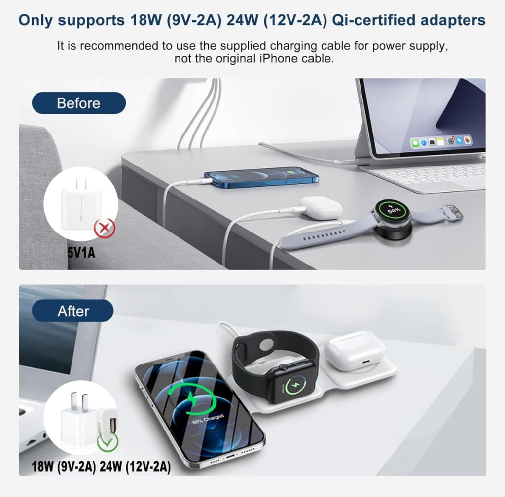 3 in 1 Foldable Magnetic Wireless Charger Dock