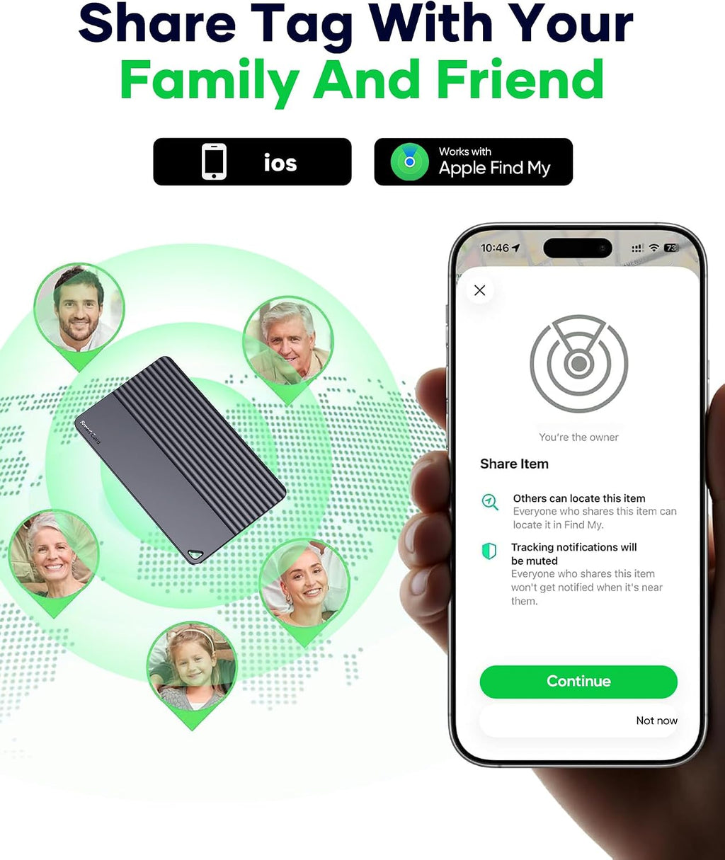Wallet Tracker Card for Apple Find My or Google's Find Hub Device