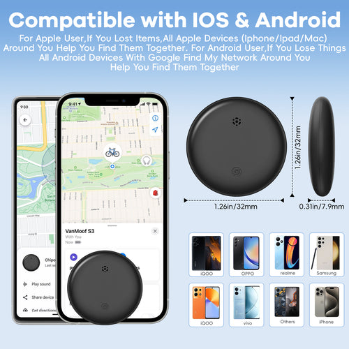 Dual System Tracker Smart Tags （Work with Apple Find My (iOS)&Google's Find Hub(Android)